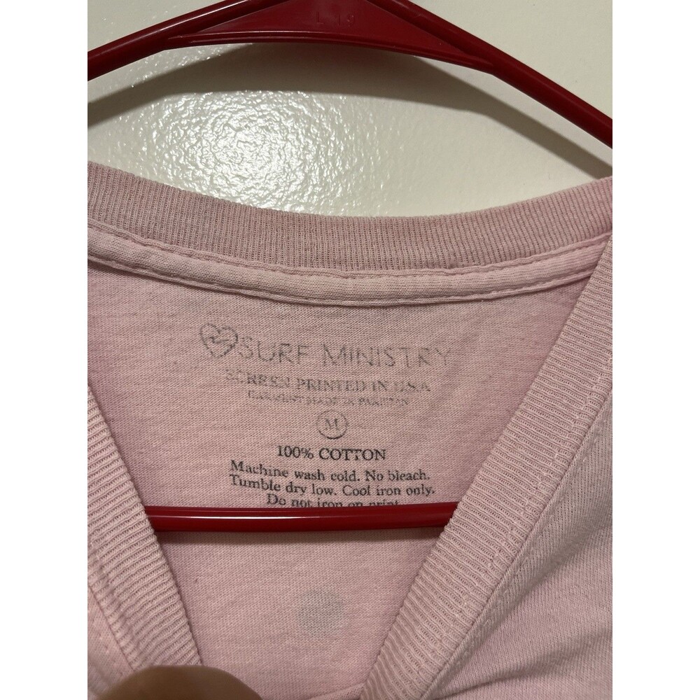 Surf Ministry Men’s Medium Graphic Pink Shirt Short Sleeve Surf - Picture 3 of 3